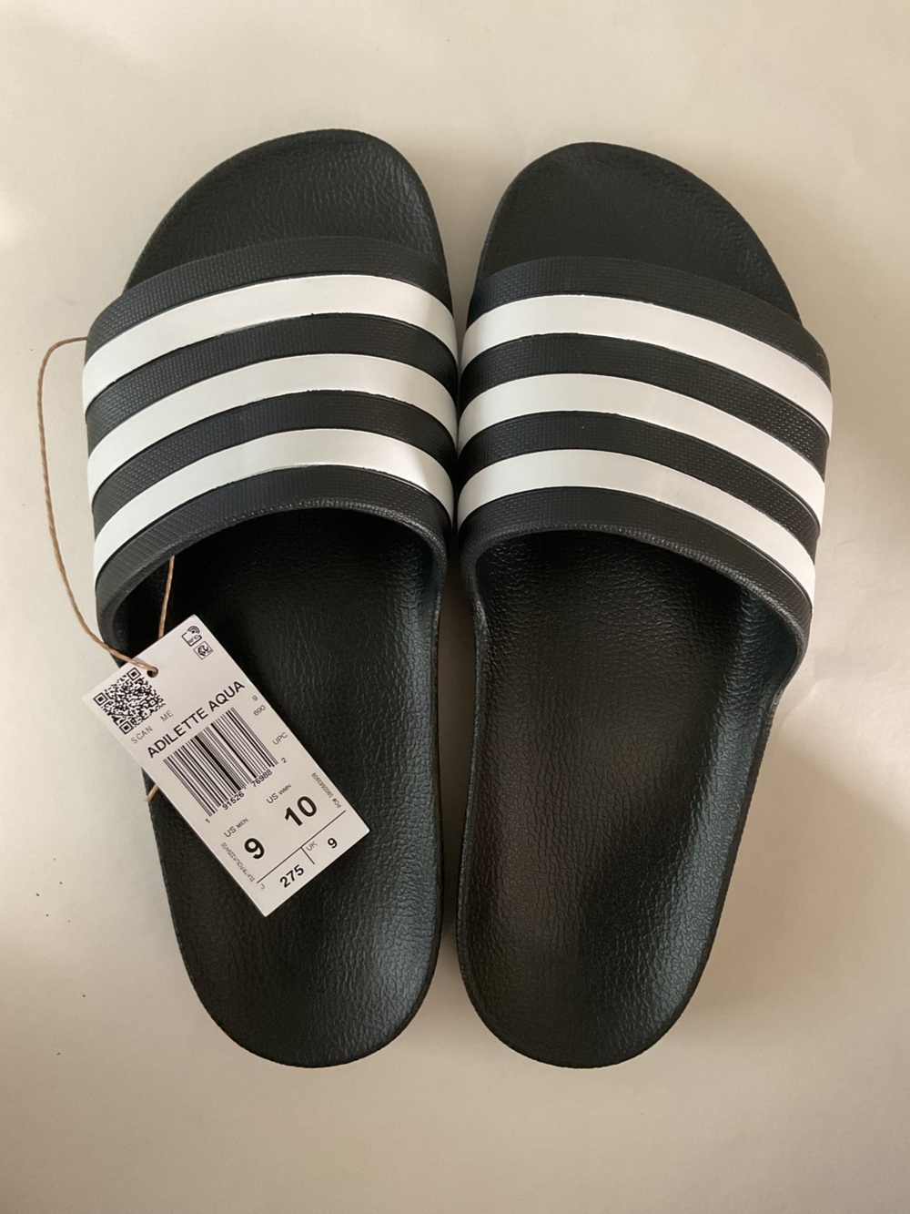 Adidas Adilette Aqua Black and White Slides Unisex - Brand New